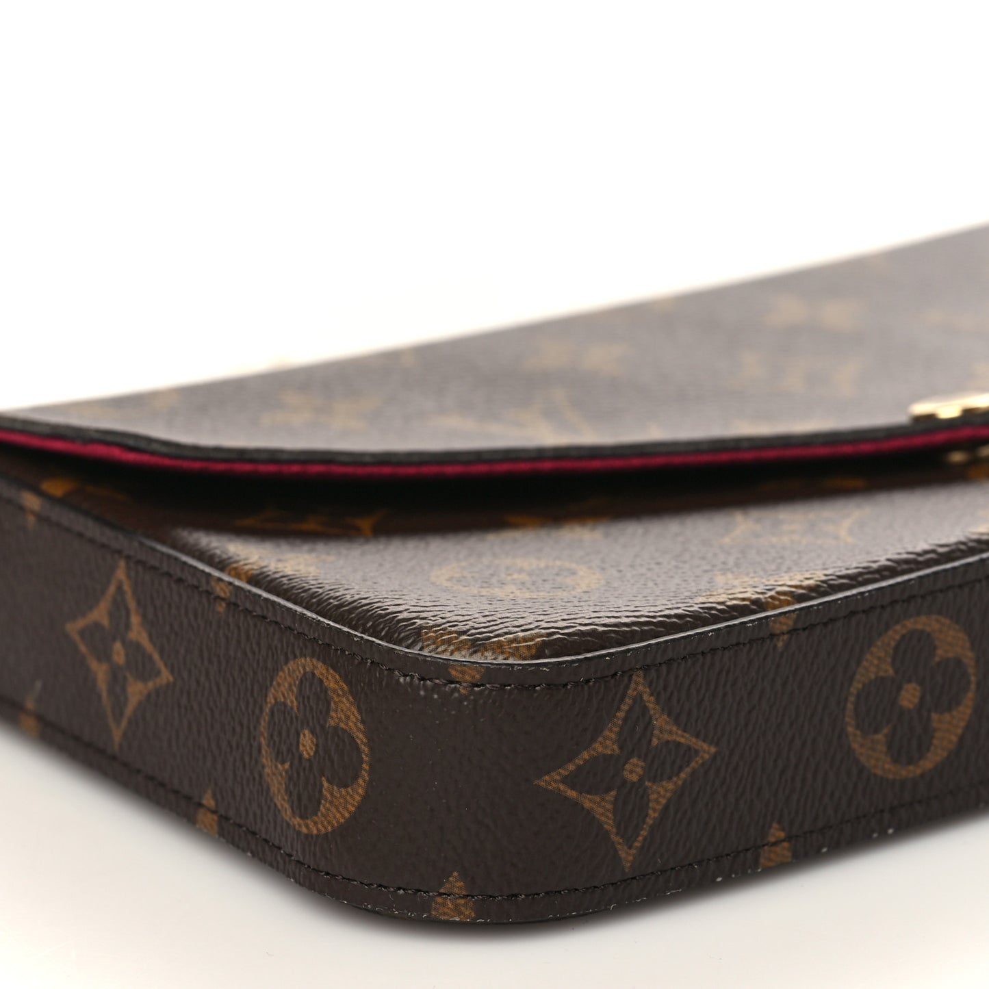 Monogram Pochette Felicie Chain Wallet Fuchsia
