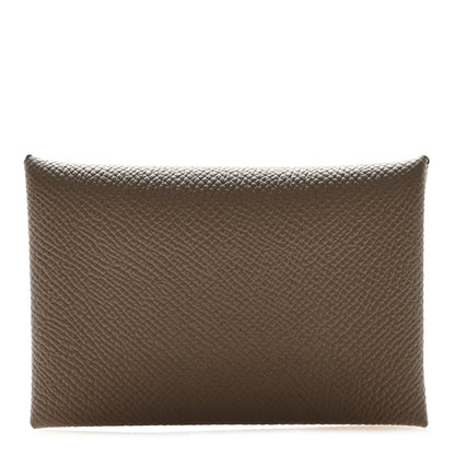Hermes Epsom Calvi Card Case Etoupe 1 of 6
