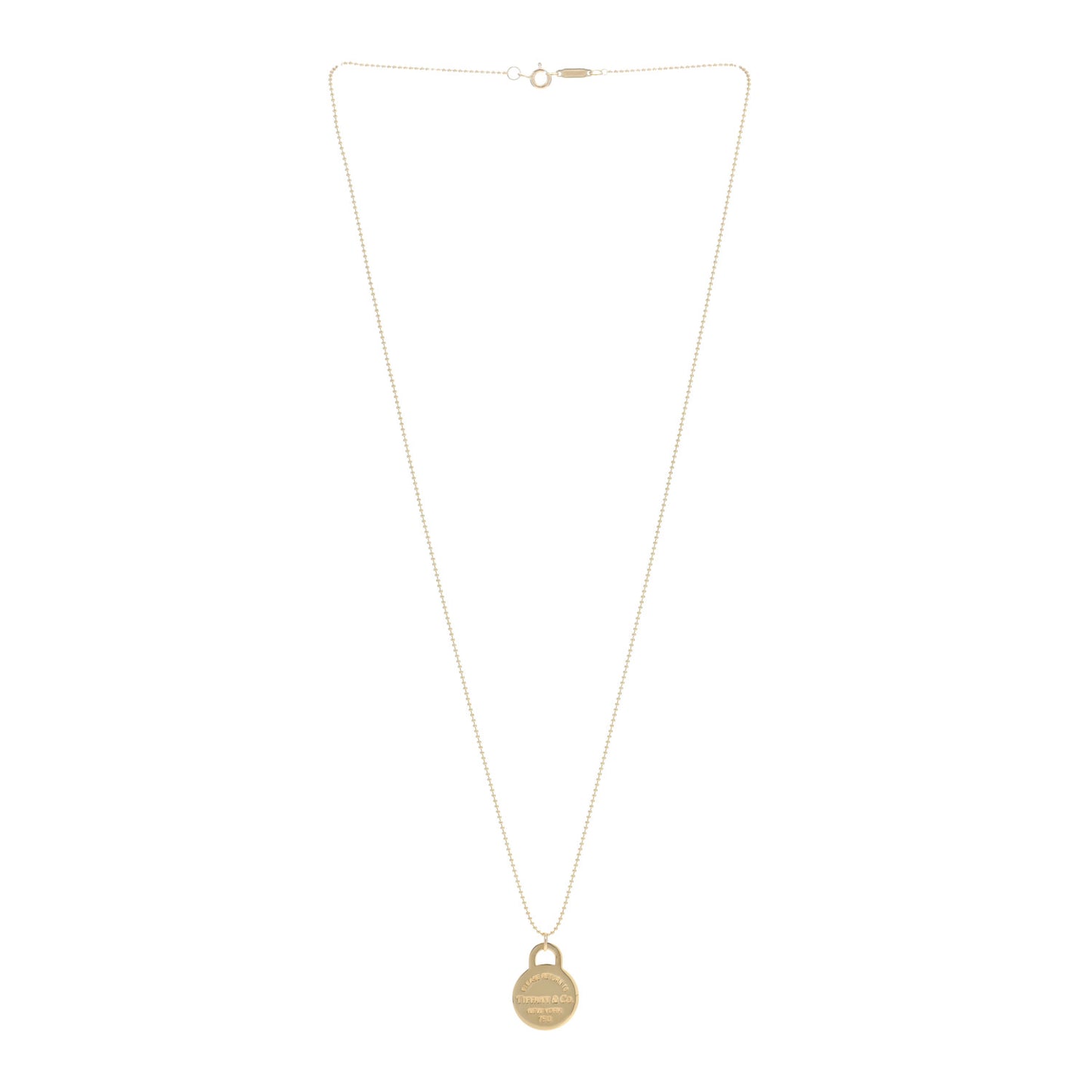 18K Yellow Gold Return to Tiffany Round Charm Necklace