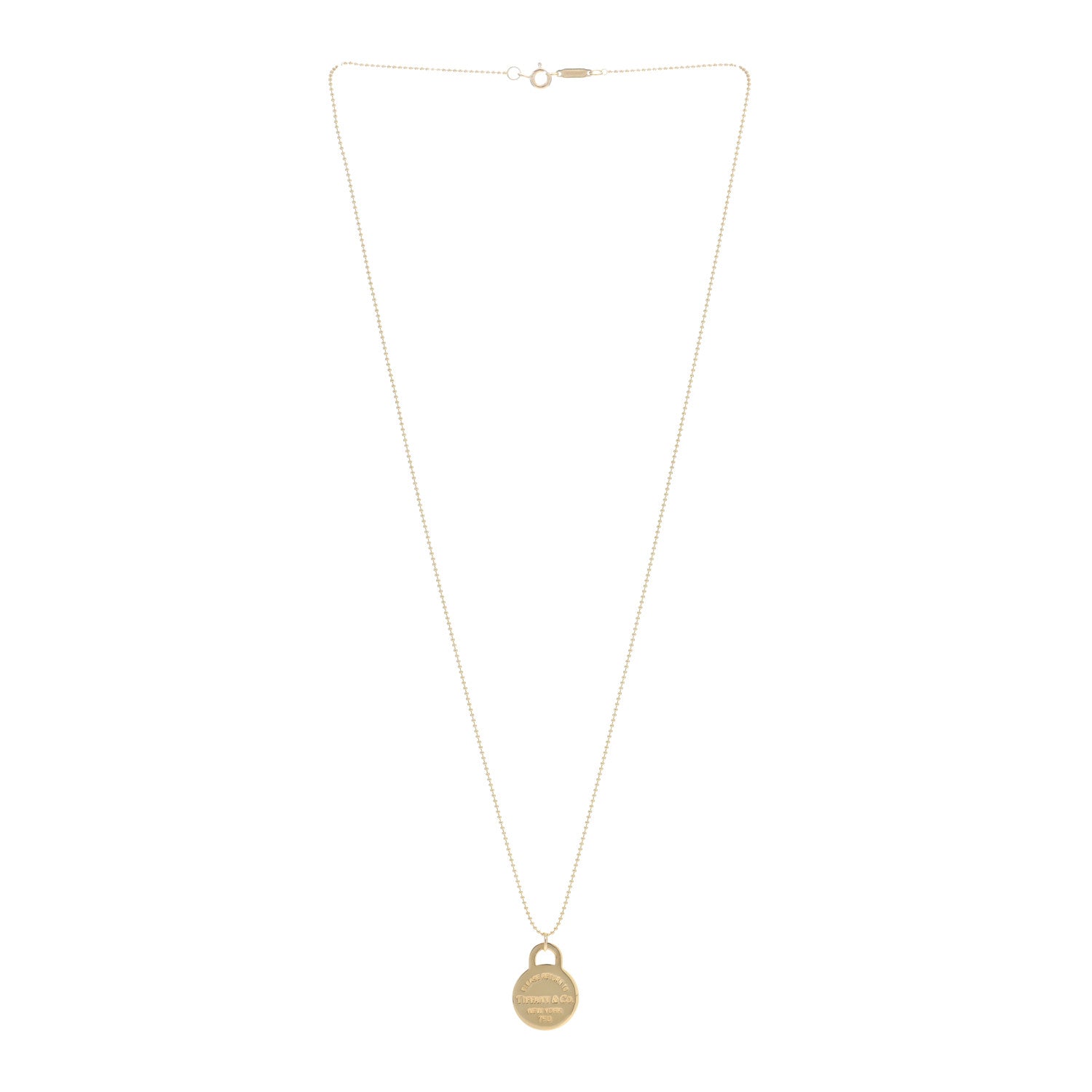 Tiffany 18K Yellow Gold Return to Tiffany Round Charm Necklace 2 of 4