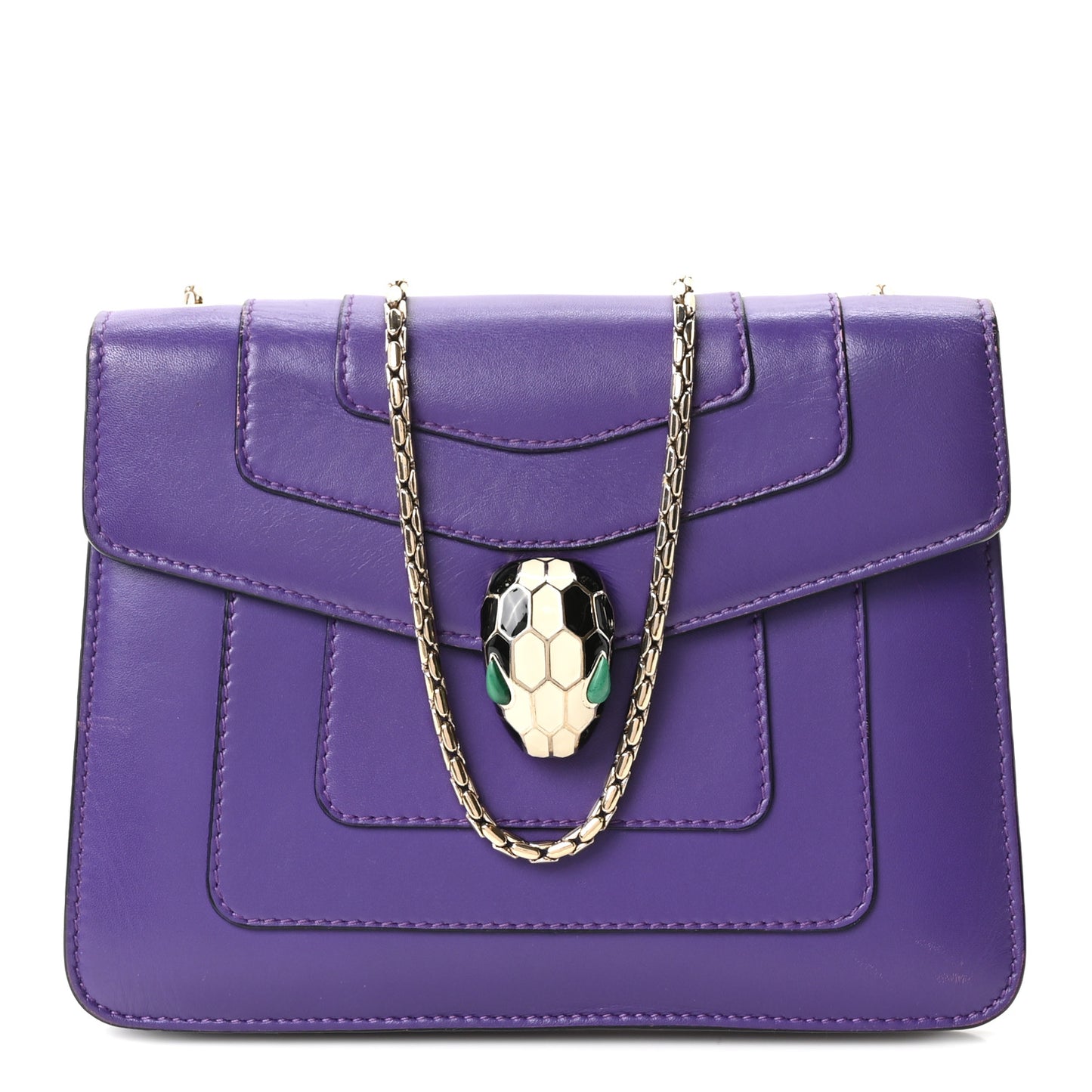 Calfskin Small Serpenti Forever Snake Strap Crossbody Bag Amethyst