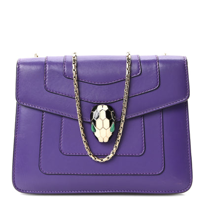 Bulgari Calfskin Small Serpenti Forever Snake Strap Crossbody Bag Amethyst 1 of 11