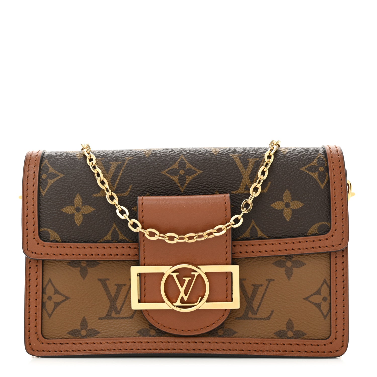 Louis Vuitton Reverse Monogram Dauphine Chain Wallet 1 of 9