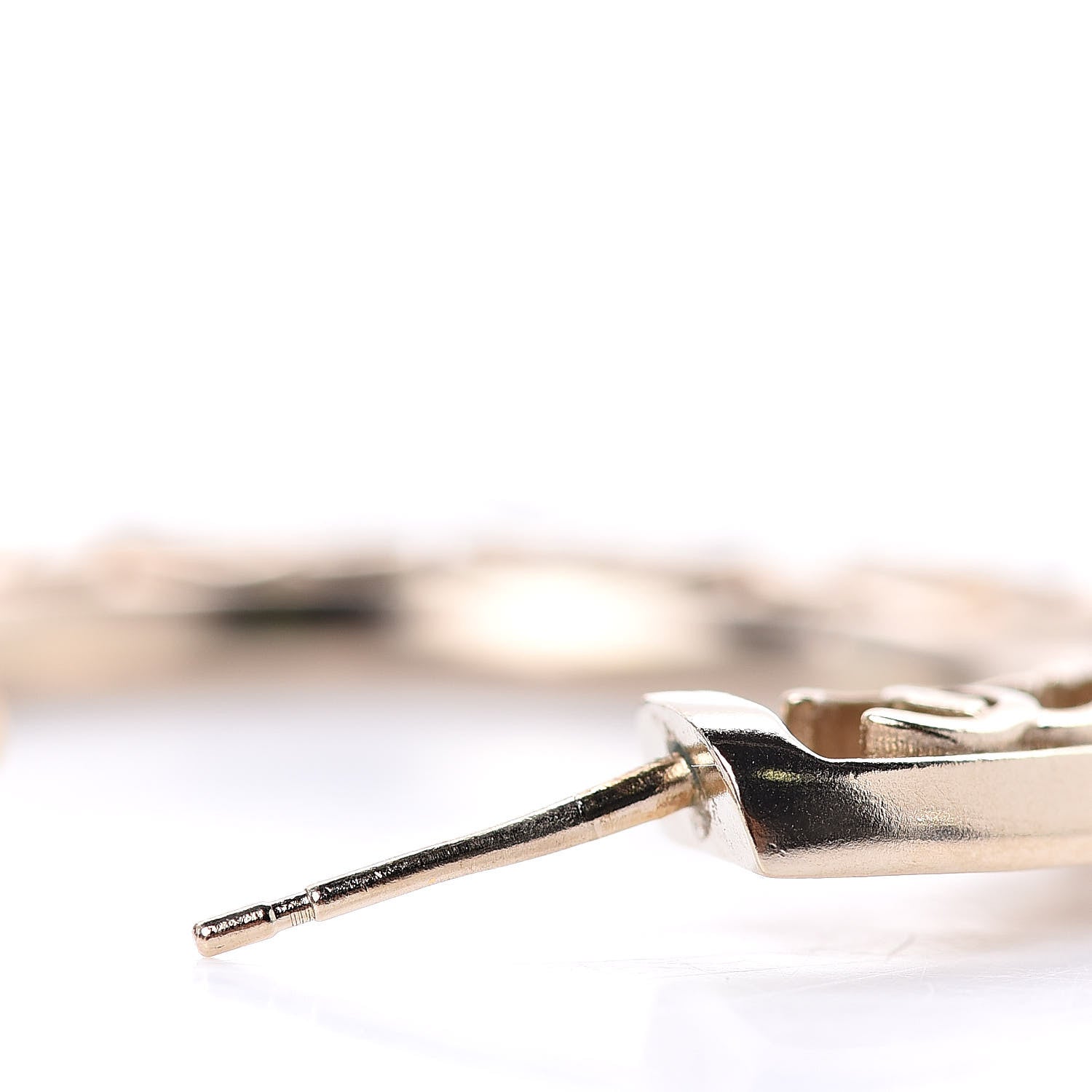Chanel CC Hoop Earrings Gold 5 of 6