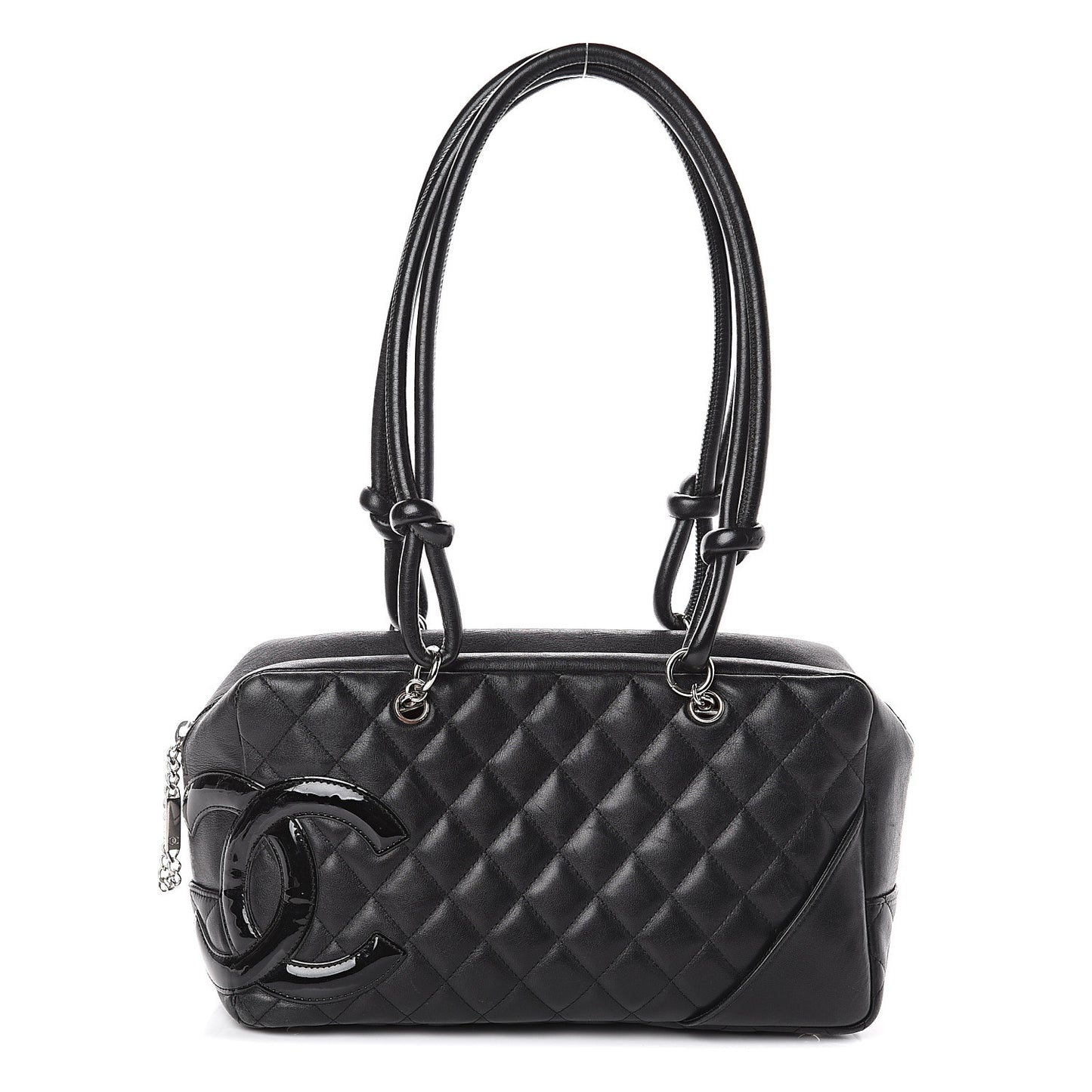 Calfskin Quilted Large Cambon Bowler Black