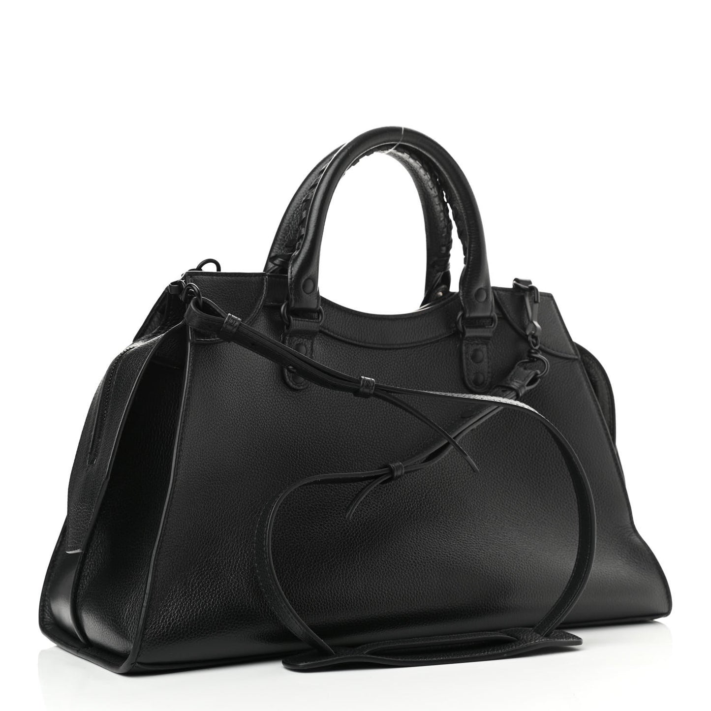 Grained Calfskin Black Hardware Neo Classic City Black