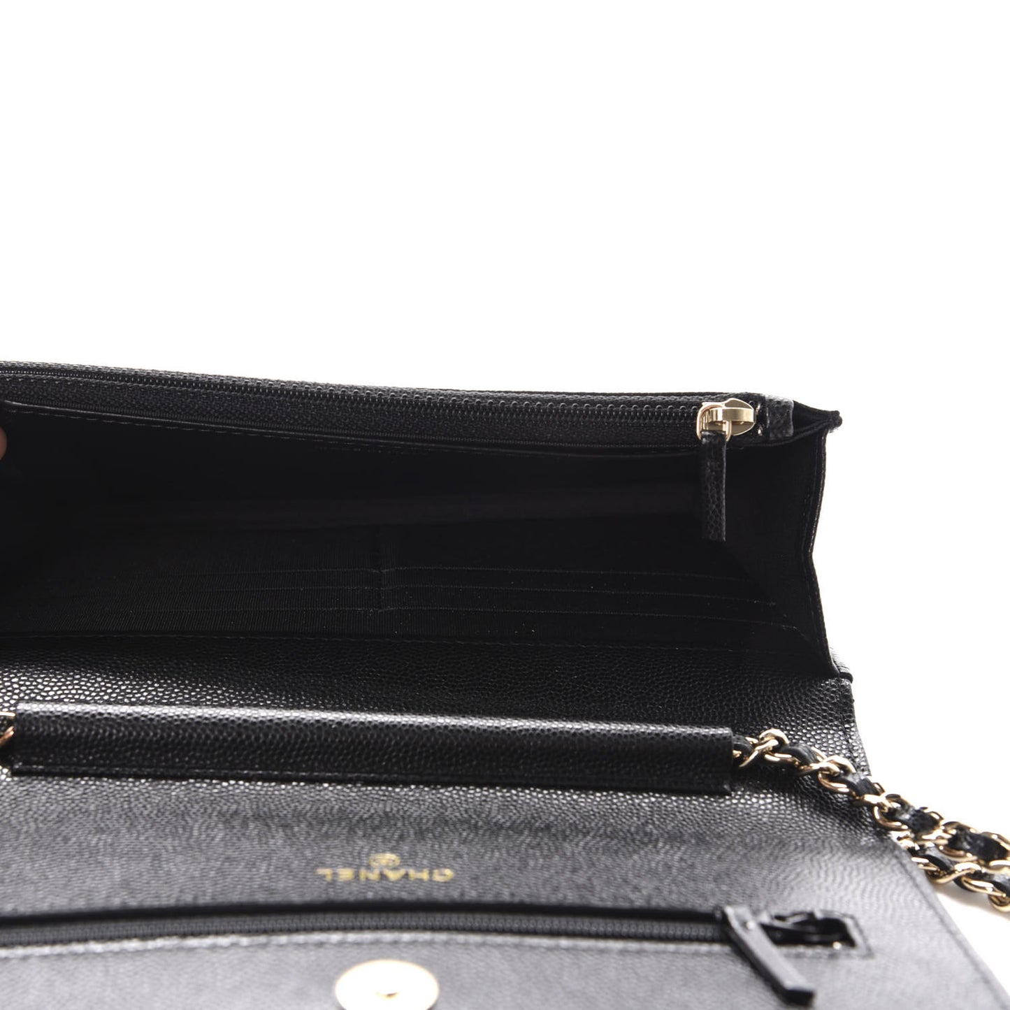 Caviar Quilted French New Wave Chain CC Wallet On Chain WOC Black