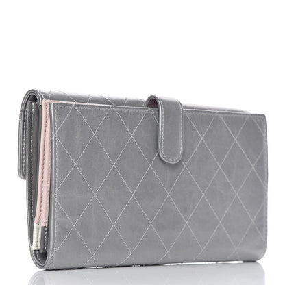 Chanel Aged Metallic Calfskin Large Palette Flap Wallet Silver 3 of 12