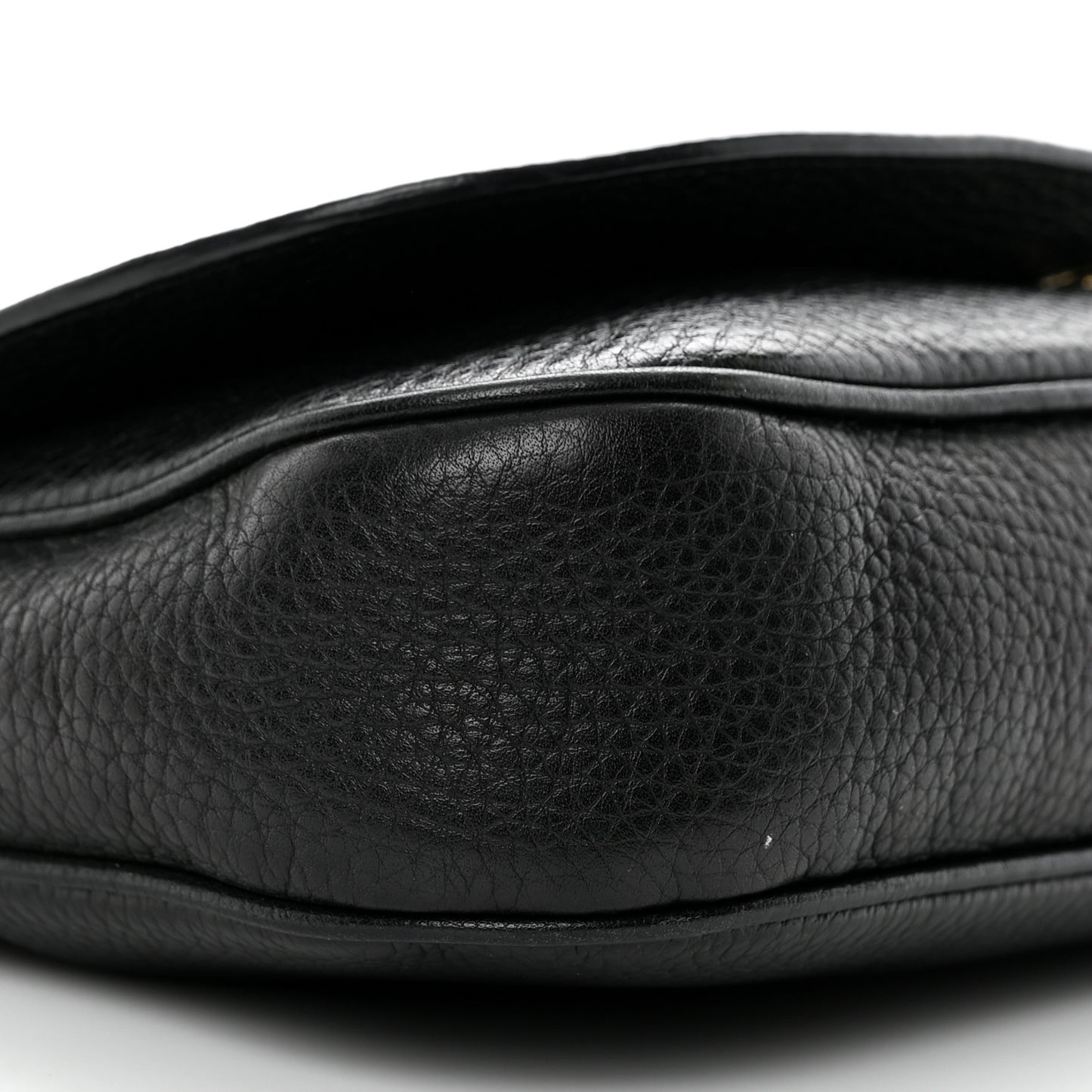 Pebbled Calfskin Medium Soho Flap Crossbody Black