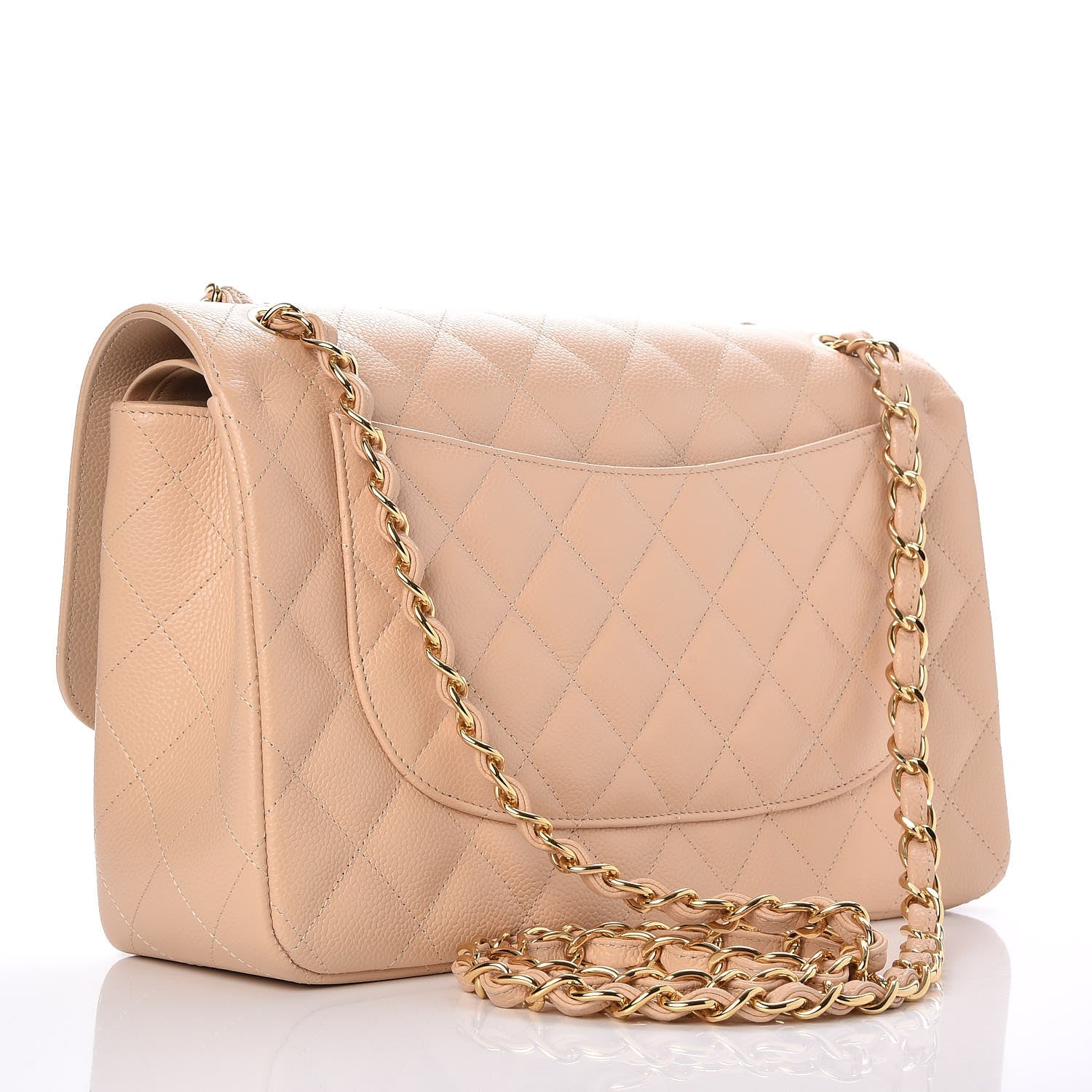 Chanel Caviar Quilted Jumbo Double Flap Beige Clair 4 of 9