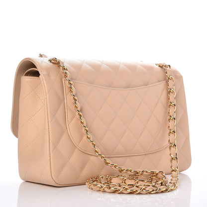 Chanel Caviar Quilted Jumbo Double Flap Beige Clair 4 of 9
