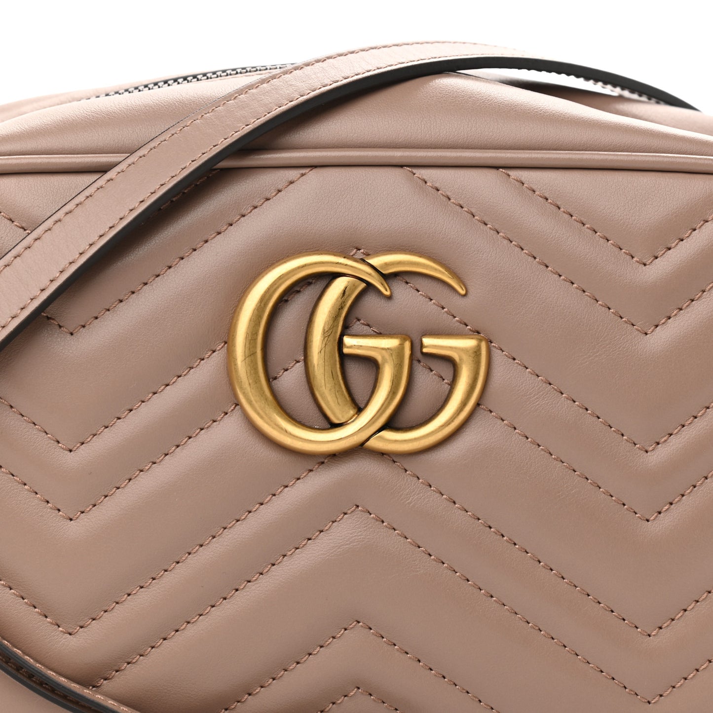 Calfskin Matelasse Small GG Marmont Chain Shoulder Bag Porcelain Rose