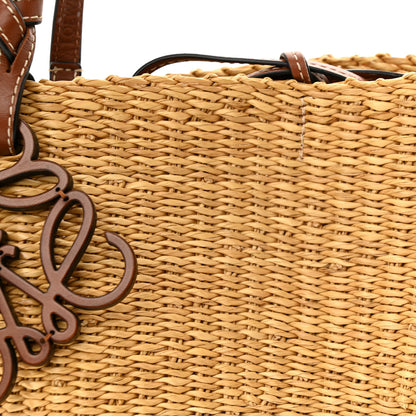 Loewe Raffia Calfskin Shell Basket Tote Natural Beige 7 of 9