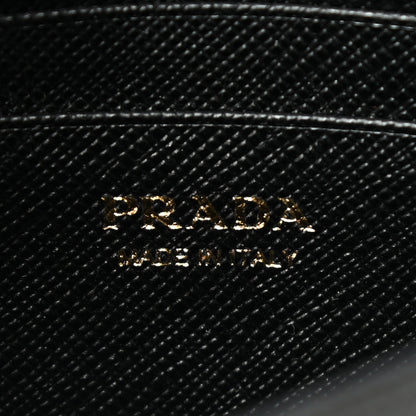 Prada Saffiano Metal Phone Wristlet Crossbody Wallet Black 7 of 9