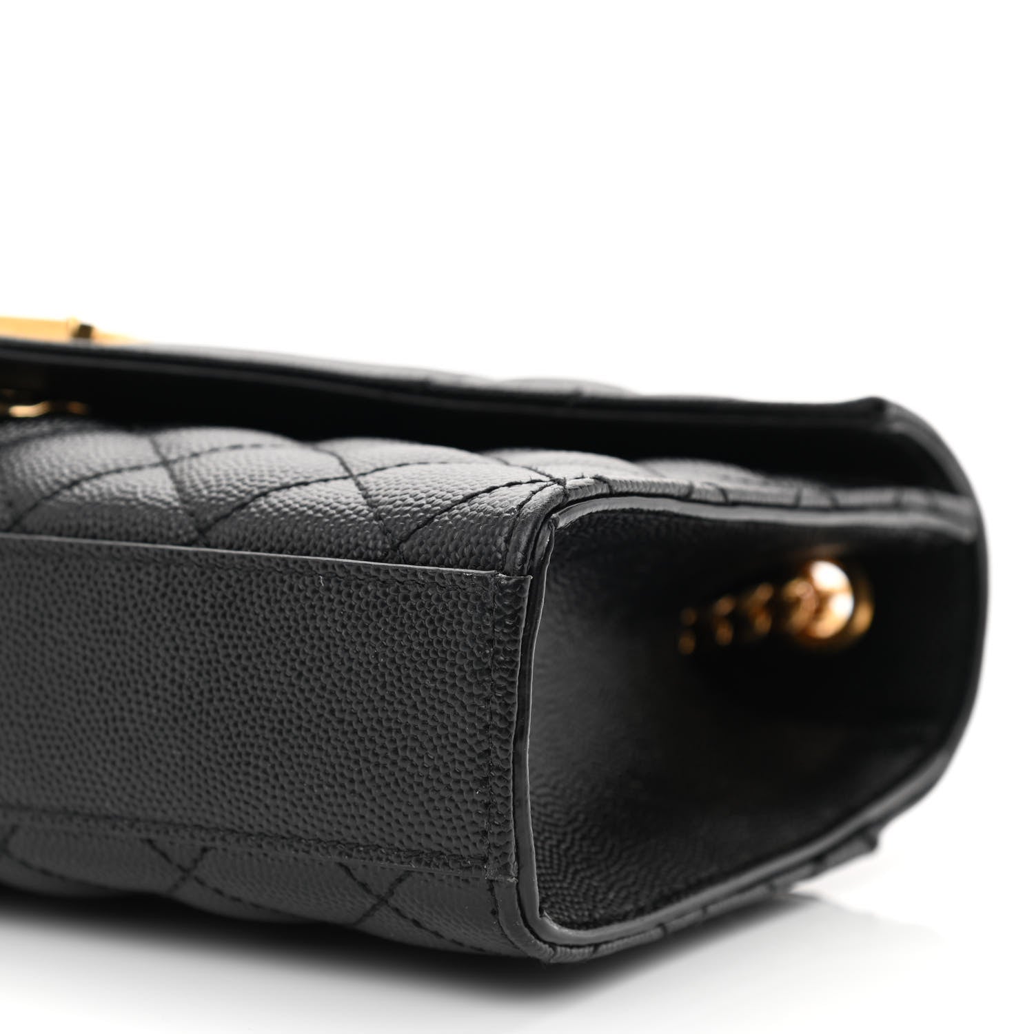 Saint Laurent Grain De Poudre Textured Mixed Matelasse Triquilt Small Monogram Satchel Black 10 of 10