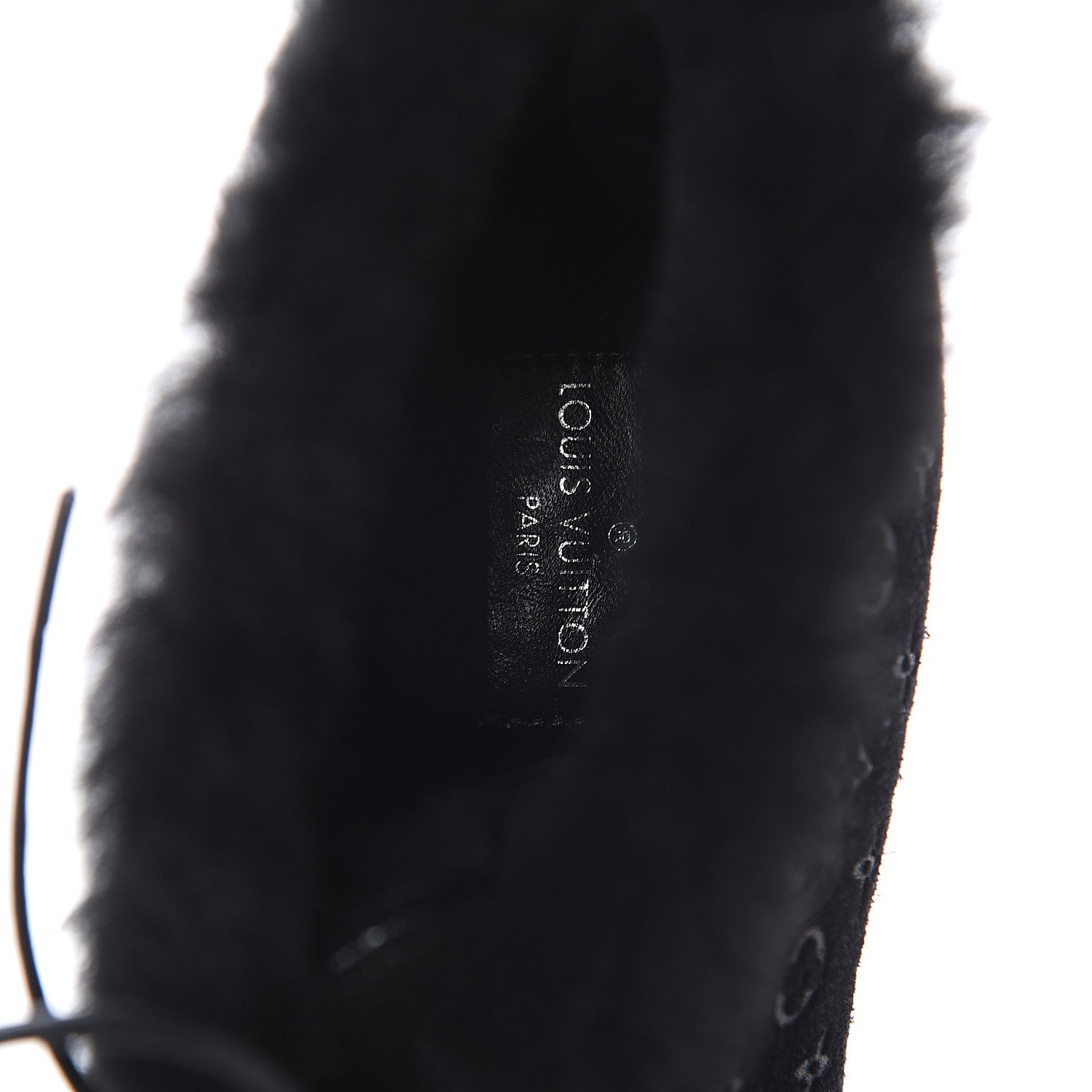 Louis Vuitton Suede Embossed Monogram Frosty Wedge Low Boots 37 Black 6 of 8