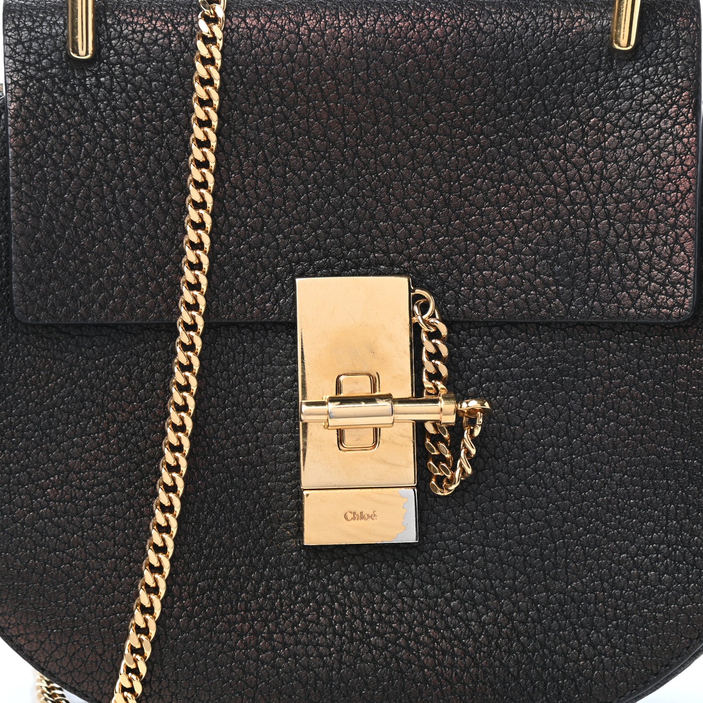 Grained Lambskin Mini Drew Shoulder Bag Black