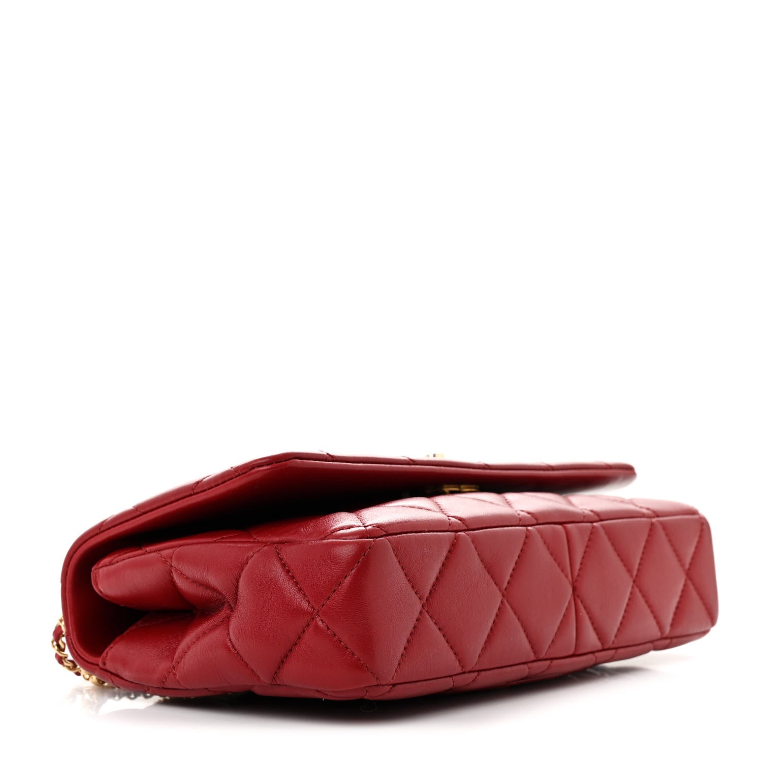 Chanel Shiny Lambskin Quilted Multi Stand Flap Dark Red 4 of 12