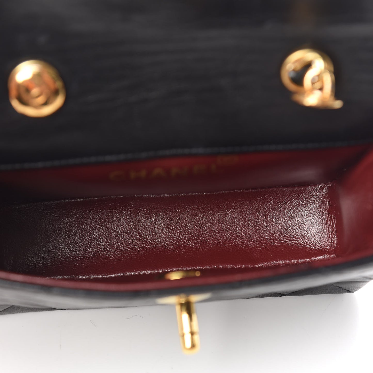 Lambskin Quilted Extra Mini Flap Black