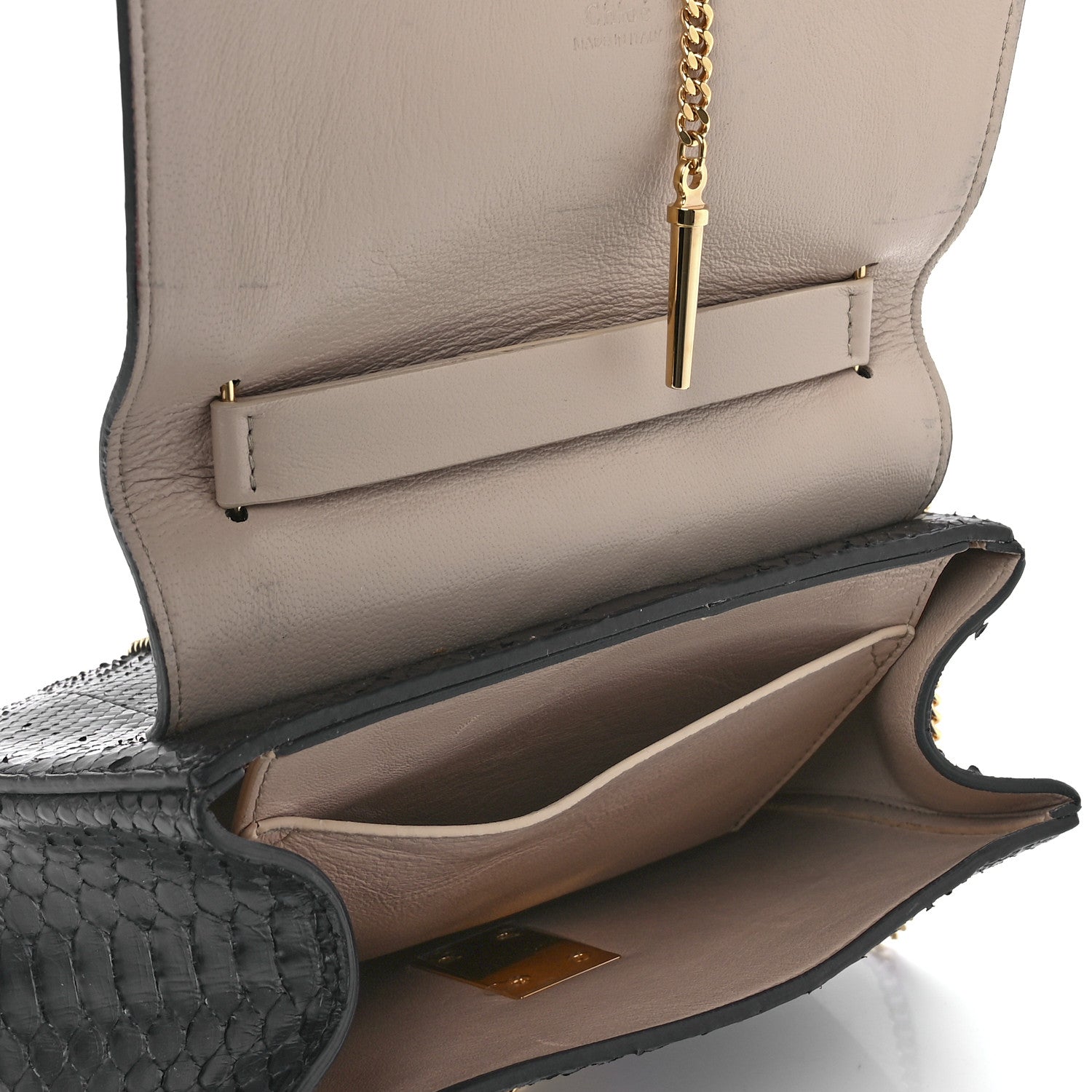 Chloe Snakeskin Drew Shoulder Bag Black 15 of 15