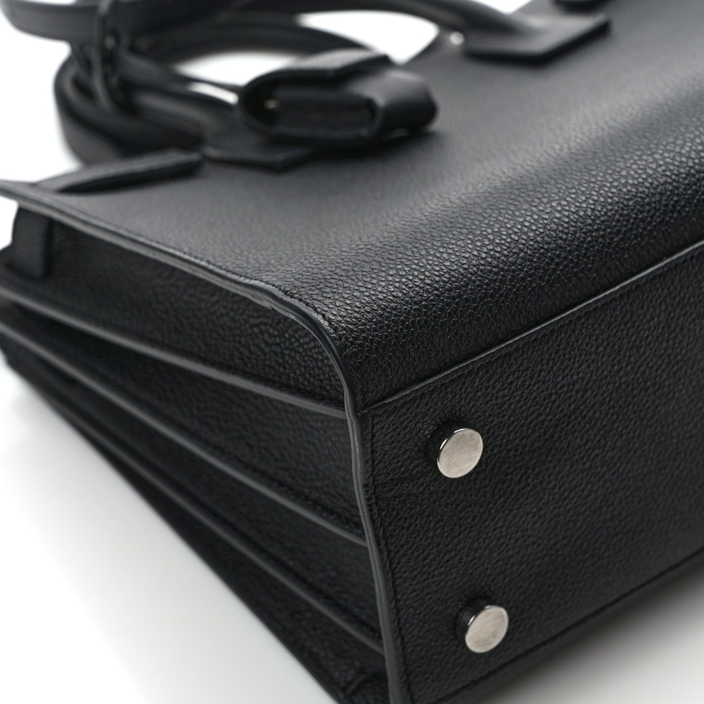 Grained Calfskin Baby Sac De Jour Black