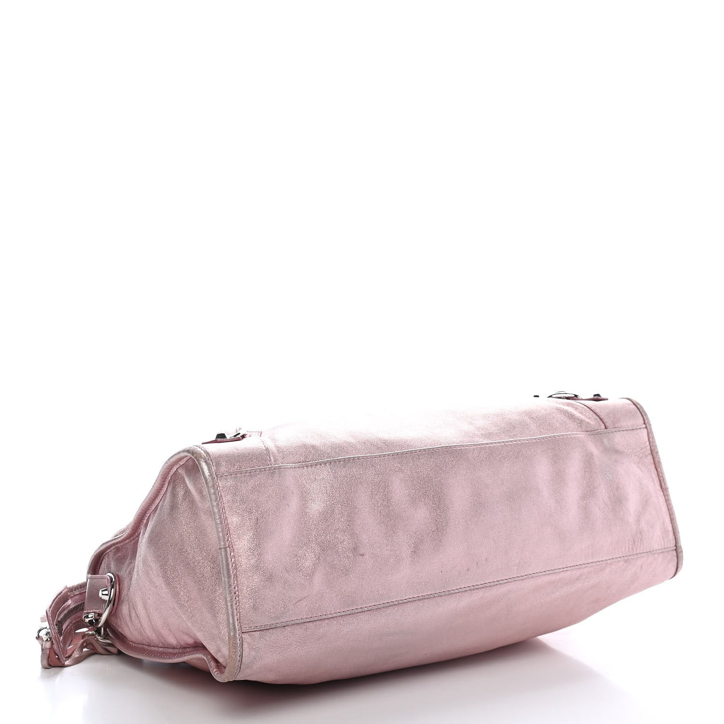 Metallic Agneau Classic Silver Hardware S City Sparkle Pale Rose