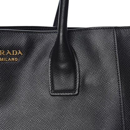Prada Saffiano Cuir Front Pocket Tote Black 19 of 20
