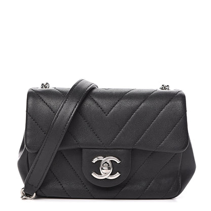 Chanel Lambskin Chevron Quilted Extra Mini Flap Black 1 of 10