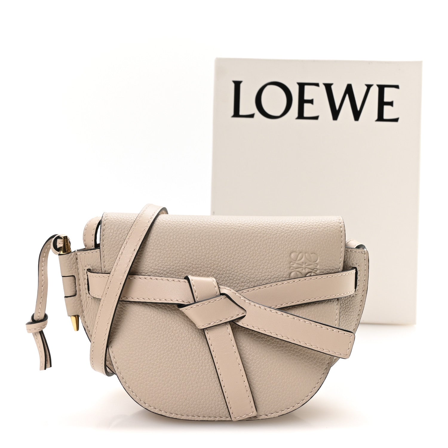 Loewe Grained Calfskin Mini Gate Crossbody Bag Light Oat 10 of 10