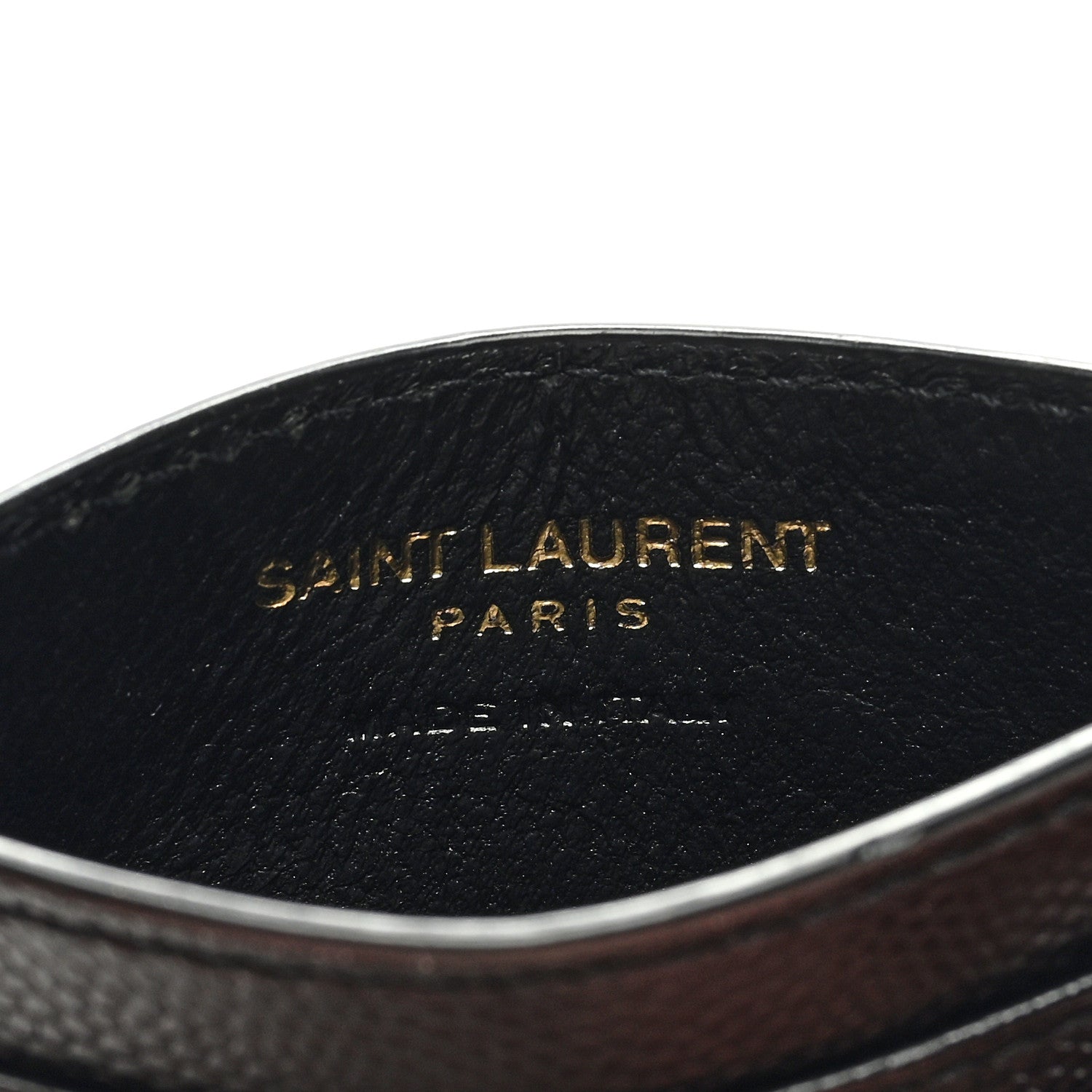 Saint Laurent Grain De Poudre Matelasse Chevron Monogram Credit Card Case Black 6 of 6