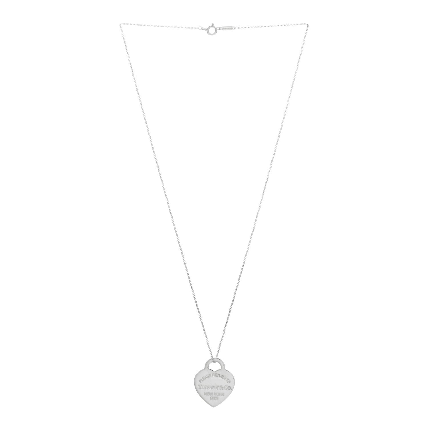 Tiffany Sterling Silver Return to Tiffany Heart Pendant Necklace 3 of 4