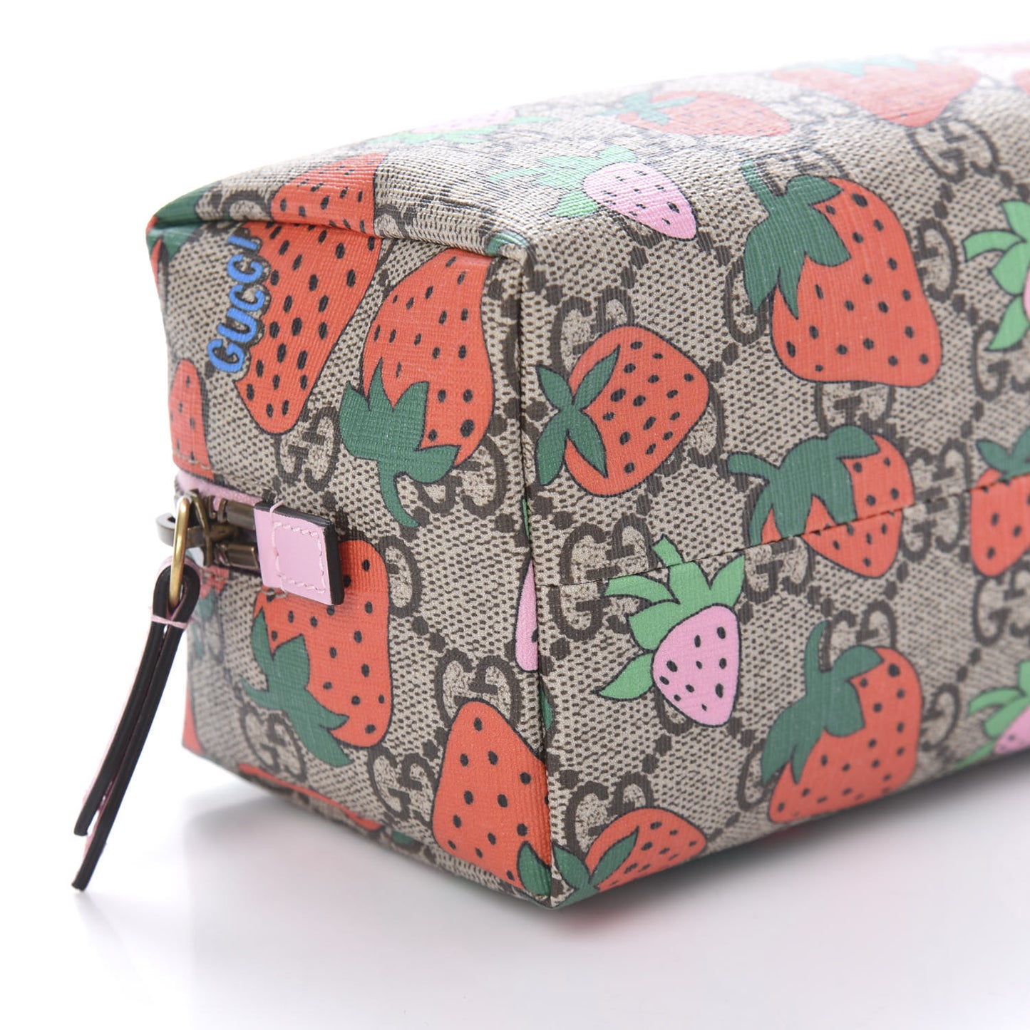 GG Supreme Monogram Strawberry Cosmetic Case