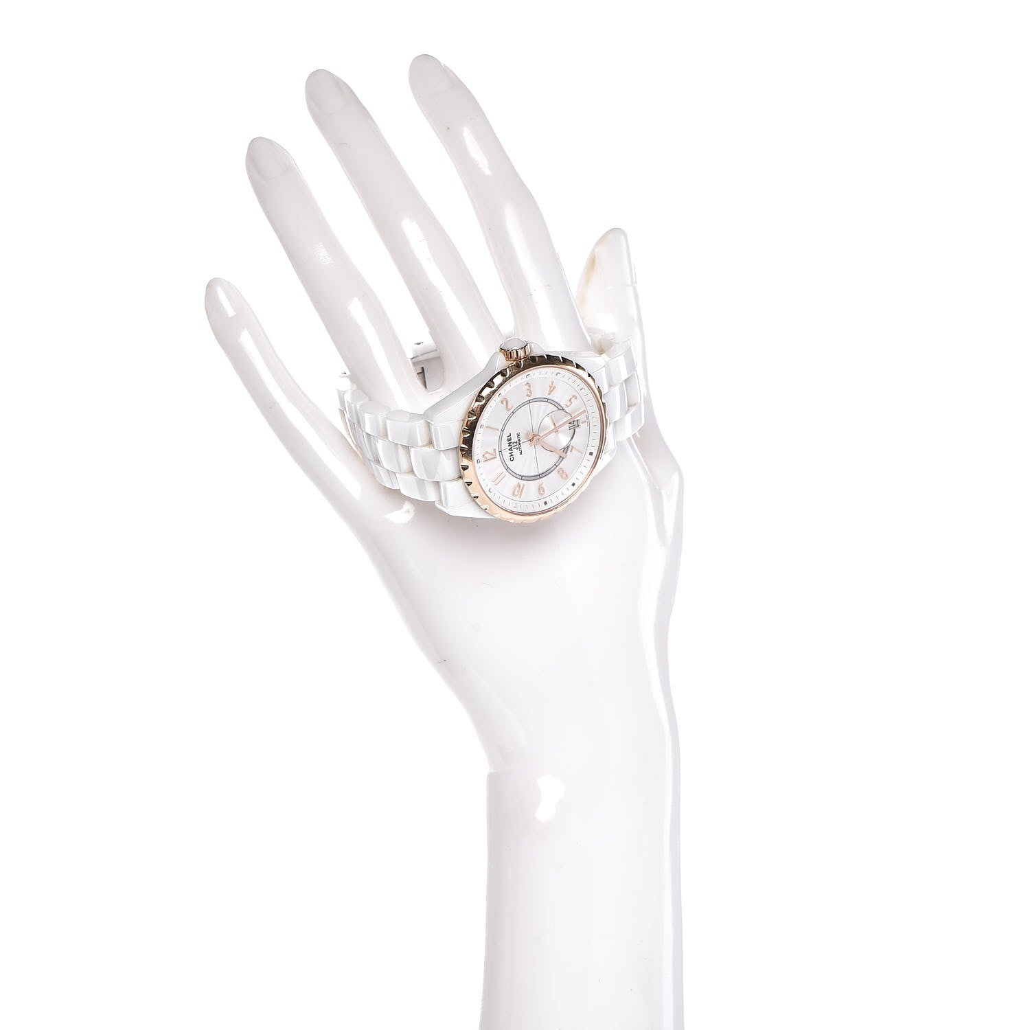 Chanel Stainless Steel 18K Beige Gold Ceramic 36.5mm J12 Automatic Watch White 2 of 8