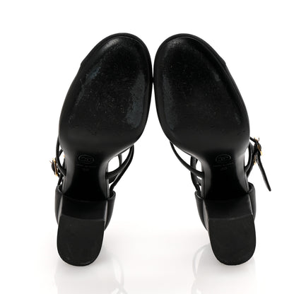 Chanel Lambskin Grosgrain Cap Toe Camellia Mary Jane Pumps 38 Black 6 of 11
