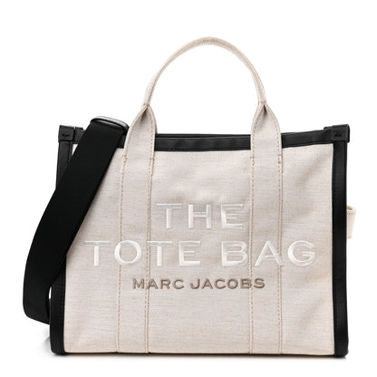 Marc Jacobs Cotton Canvas The Summer Medium Tote Bag Beige 1 of 9