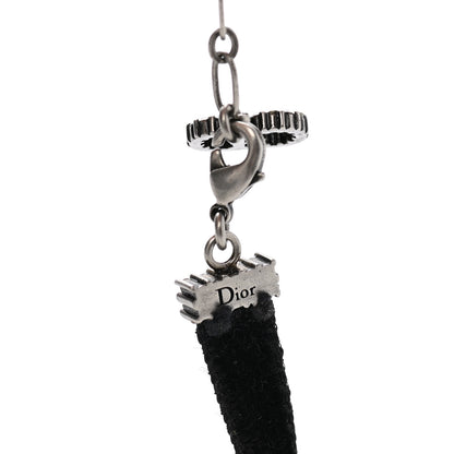 Christian Dior Velvet Crystal DIOR Choker Necklace Black 4 of 4