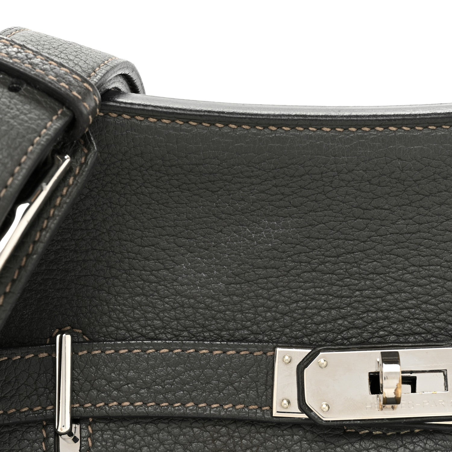Hermes Taurillon Clemence Eclat Jypsiere 28 Etain Etoupe 11 of 11