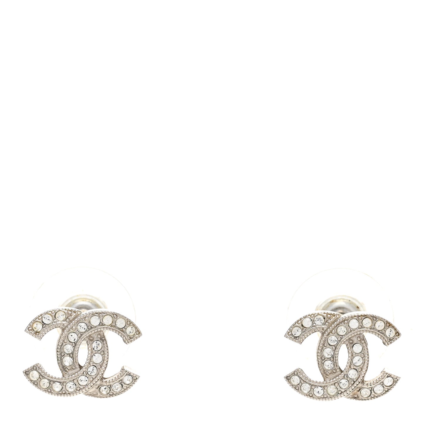 Crystal CC Earrings Silver