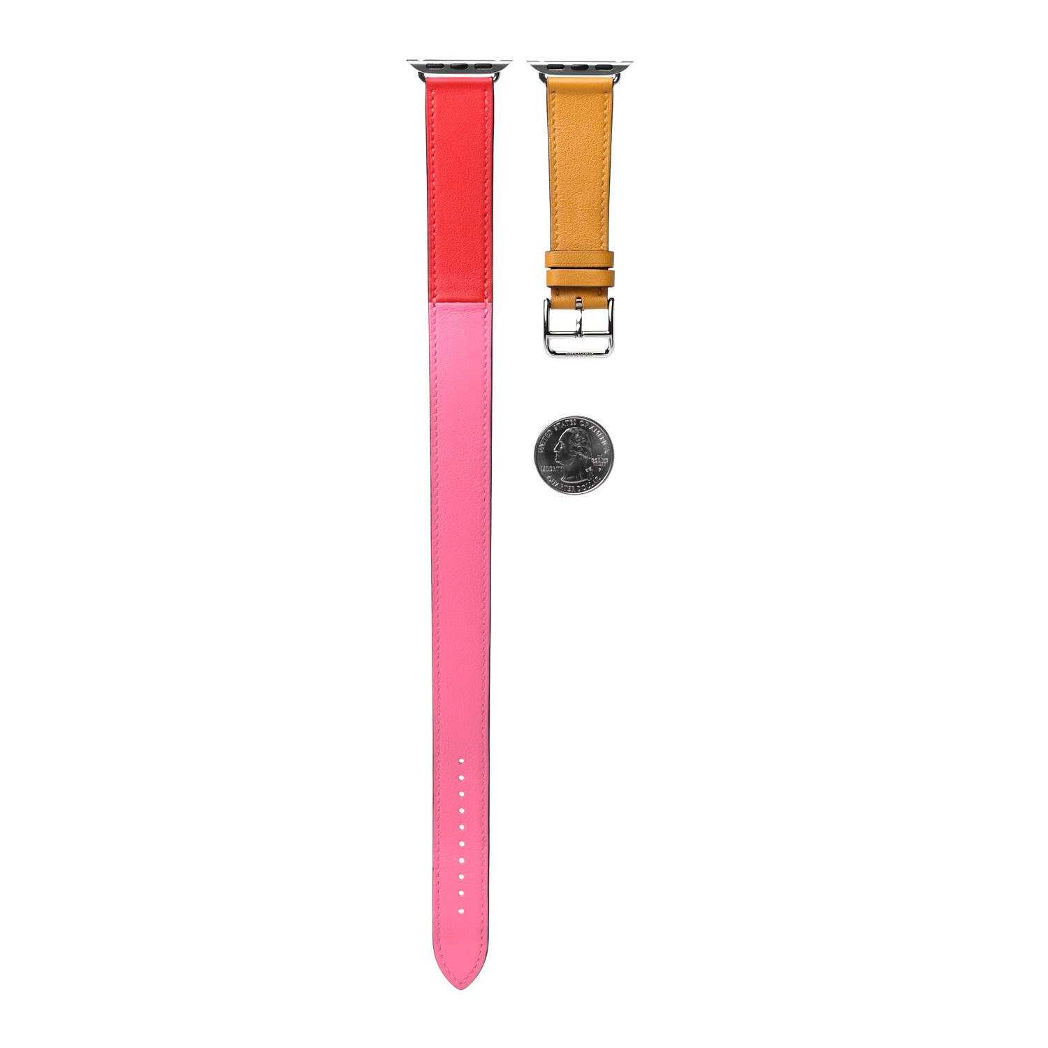 Hermes Swift 40mm Apple Watch Double Tour Band Ambre Capucine Rose Azalee 2 of 5