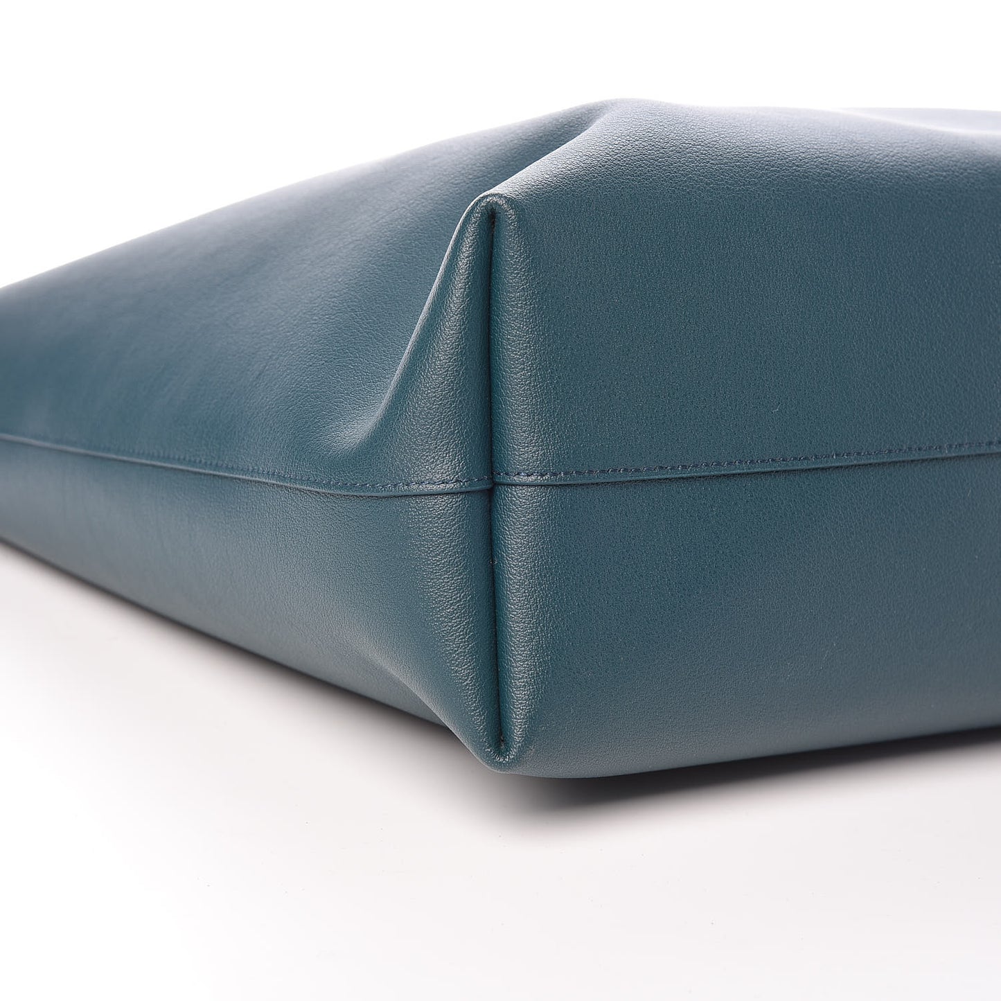Calfskin Large Shopping Tote Dark Turquoise