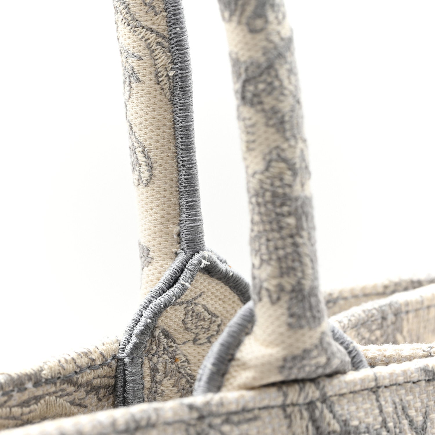 Christian Dior Canvas Embroidered Medium Dioriviera Toile De Jouy Book Tote Gray 10 of 11