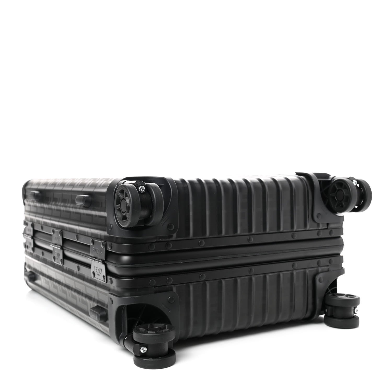 Fendi X RIMOWA Aluminum FF Print Roll Away Carry On Luggage Black 3 of 10