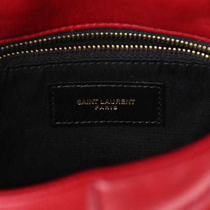 Saint Laurent Lambskin Quilted Toy Loulou Puffer Monogram Chain Satchel Red 6 of 10