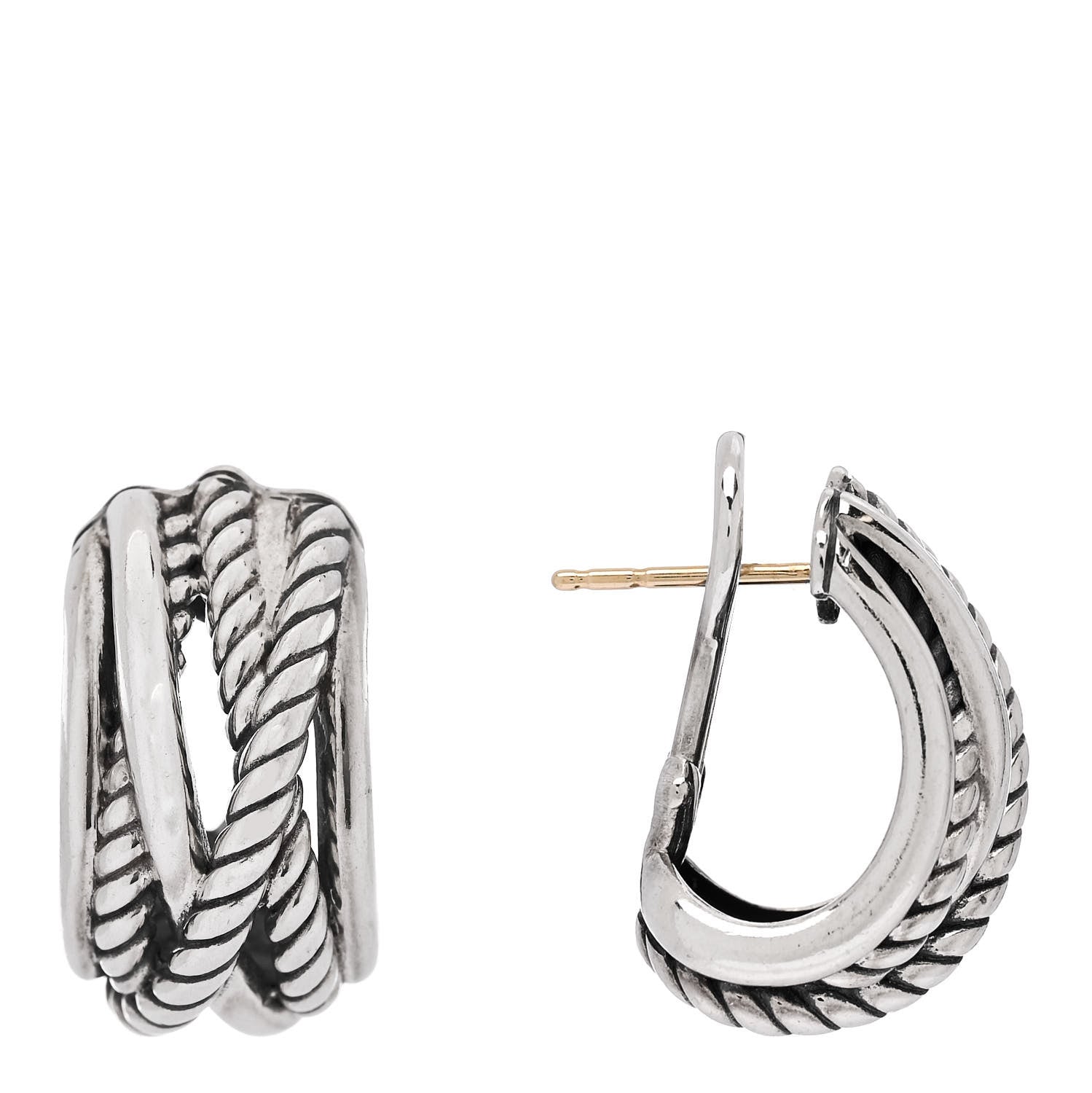 David Yurman DAVID YURMAN Sterling Silver Crossover Shrimp Earrings 1 of 4