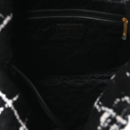 Chanel Wool Tweed Quilted Small Chanel 22 Black Multicolor 6 of 11