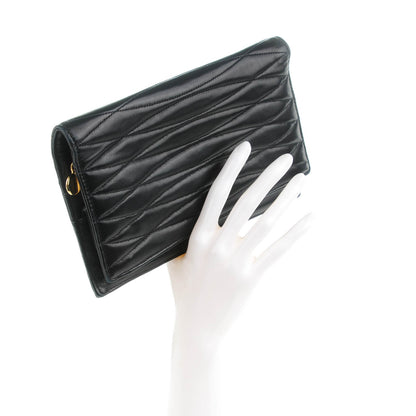 Chanel Lambskin Quilted Wallet Clutch Black 4 of 10