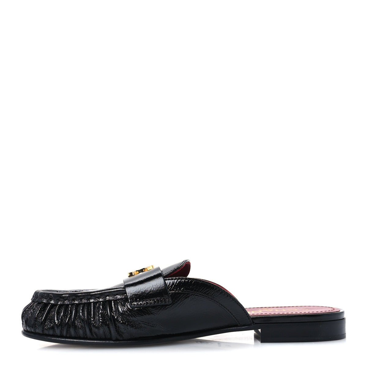 Chanel Shiny Crumpled Lambskin CC Mules 40 Black 1 of 10