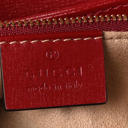Gucci GG Supreme Monogram Azalea Calfskin Horsebit 1955 Shoulder Bag Beige Ebony New Cherry Red 6 of 10