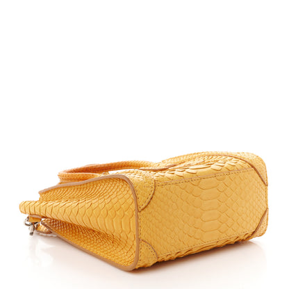 Celine Snakeskin Calfskin Nano Luggage Yellow 4 of 11