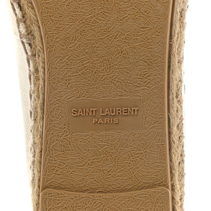 Saint Laurent Canvas Elba Logo Embroidered Espadrilles 38 Panna 6 of 10